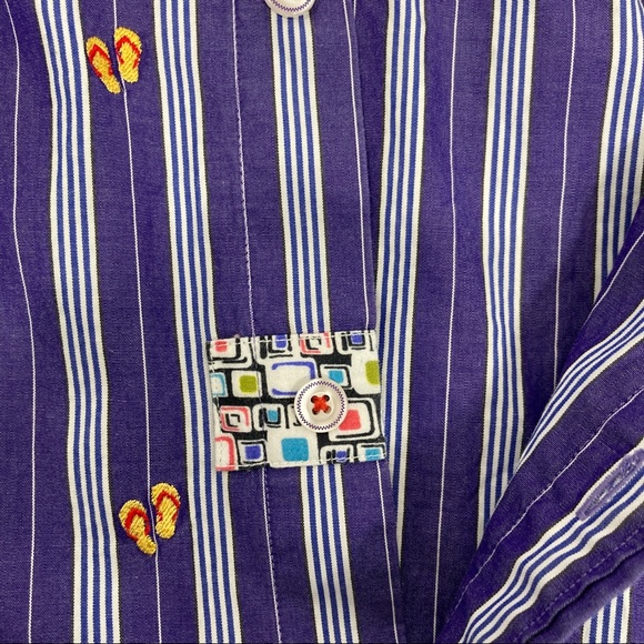 Robert Graham Freshly Laundered Shirt Embroidered Flip Flops Button Up Men’s XL - Picture 8 of 16